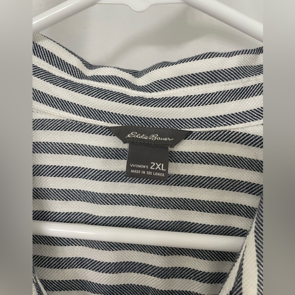 Eddie Bauer Halcyon Tie-Front Shirt Striped Print - Picture 3 of 5